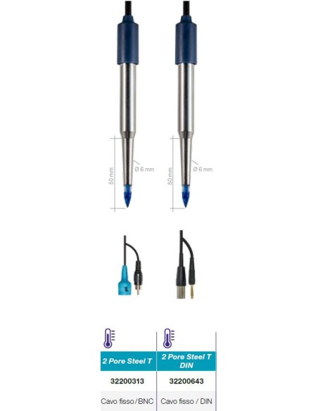 Dimensioni Elettrodo in acciaio 2 pore STEEL T