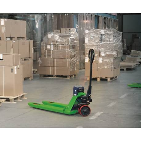 Transpallet con pesa TPWN-BT in magazzino