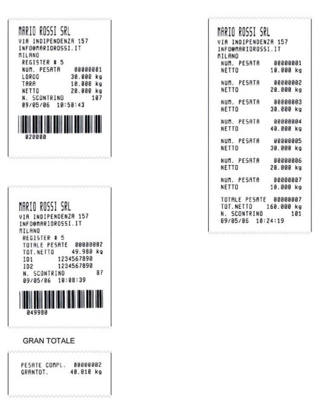 Esempio di stampa con Bilancia Omologata FLK