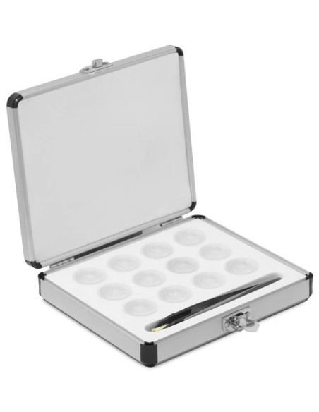 Custodia in alluminio per set di pesi 1mg-500mg