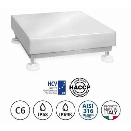Piattaforma da banco igienica HYGIENX in acciaio inox AISI 316