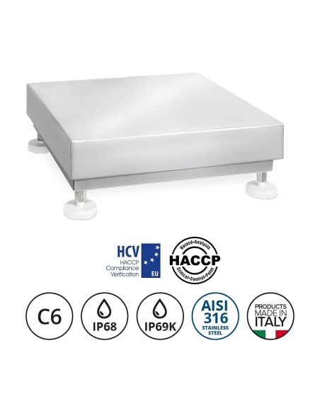 Piattaforma da banco igienica HYGIENX in acciaio inox AISI 316