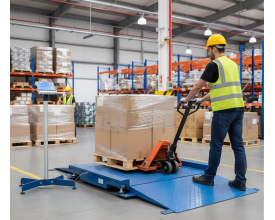 Bilancia da pavimento con rampe FLP-1 omologabile CE-M per applicazioni industriali e logistiche