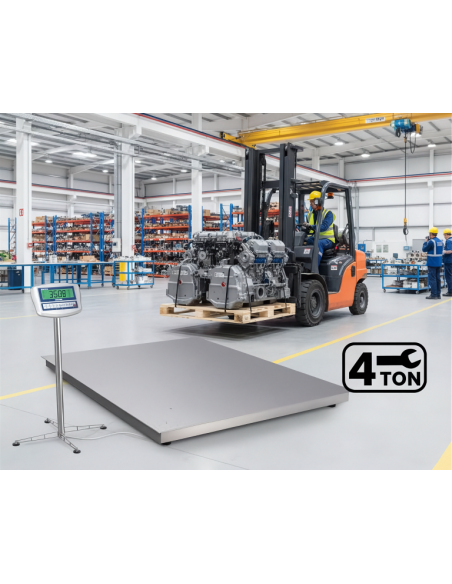 Bilancia industriale WX4T da pavimento 1500x2000 mm con portata 4 ton per carichi movimentati con muletto.