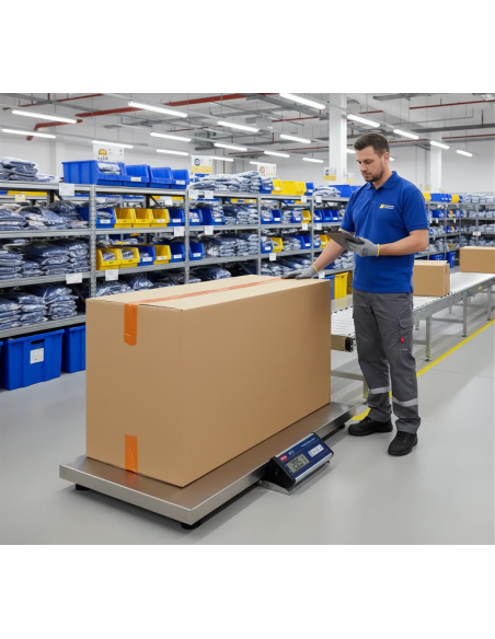 WUNDER VT2, bilancia a piattaforma fino a 300 kg. Struttura robusta, piano ultrapiatto 900x500 mm