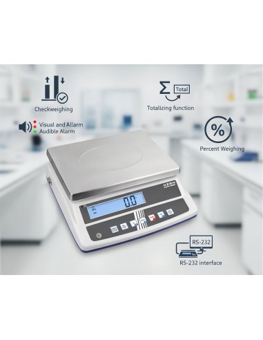 Bilancia elettronica controllo peso Kern FCD con le funzioni speciali di serie