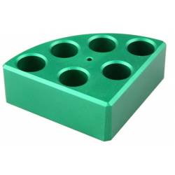 Blocco porta provette VERDE 6 posti provette 8ml Ø 17,8 mm