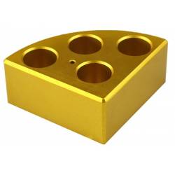 Blocco porta provette ORO 4 posti provette 16ml Ø 21,6 mm