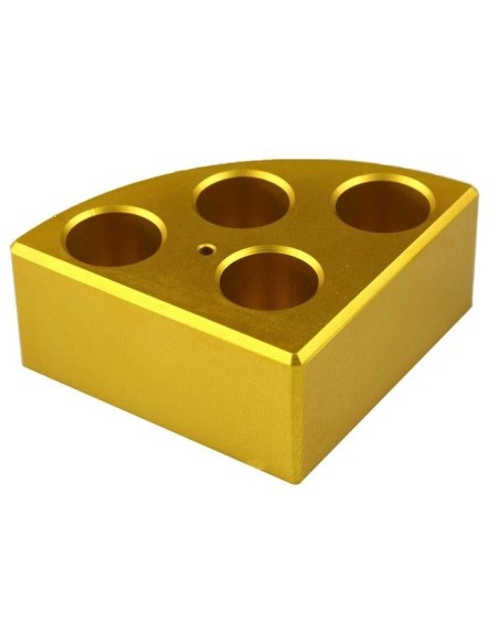 Blocco porta provette ORO 4 posti provette 16ml Ø 21,6 mm